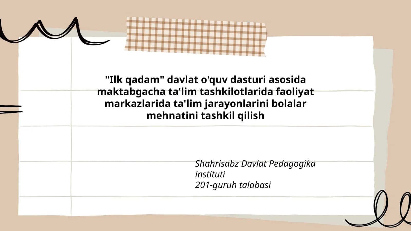 "Ilk qadam" davlat o'quv dasturi
