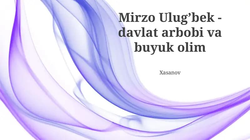 Ulug’bek rasadxonasi va uning ahamiyati