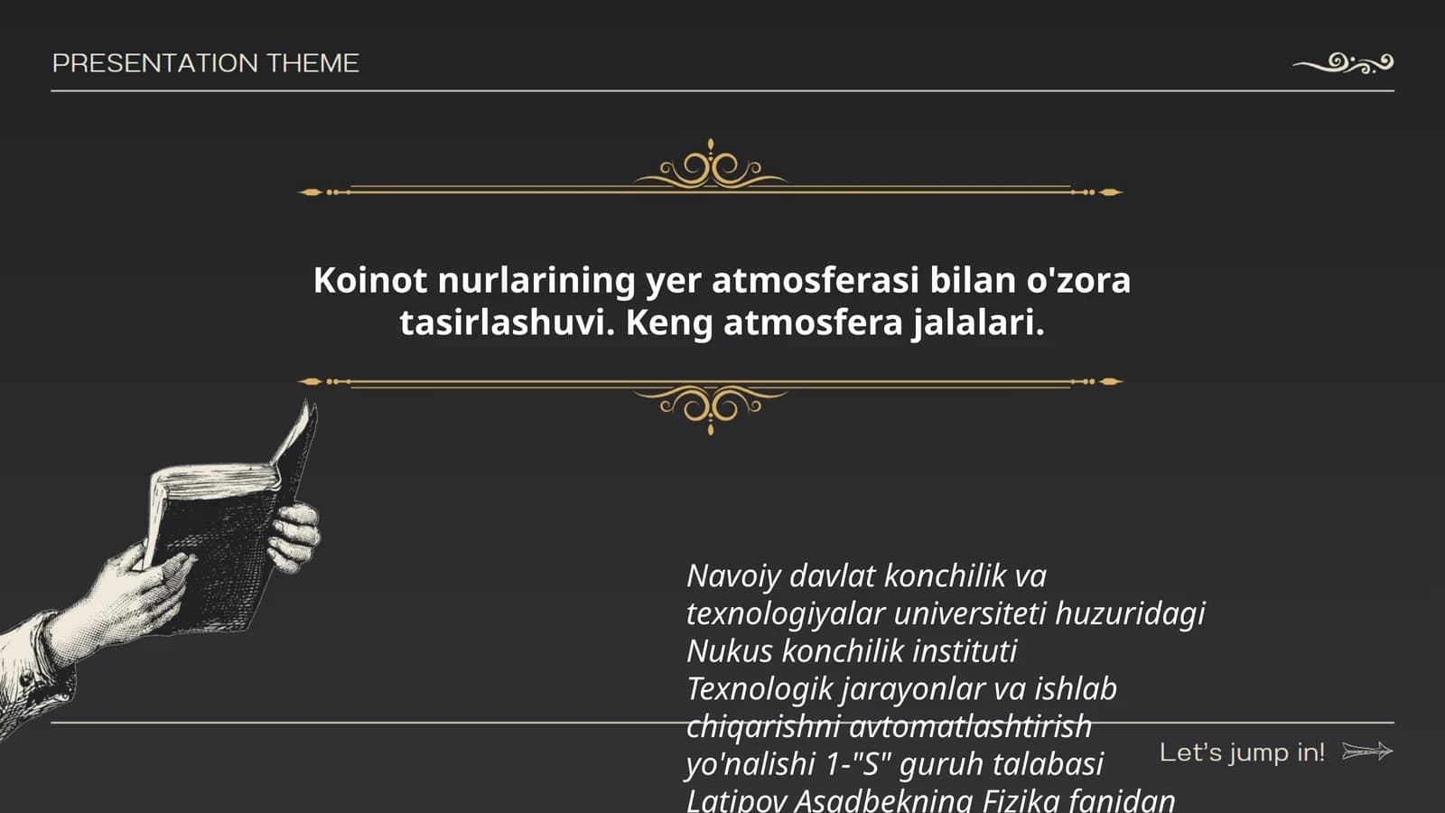 Koinot nurlarining yer atmosferasi bilan o'zora tasirlashuvi. Keng atmosfera jalalari