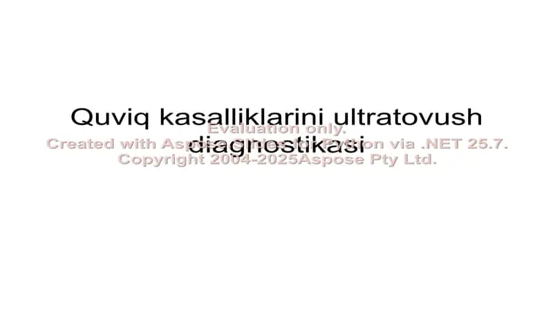 Quviq kasalliklarini ultratovush diagnostikasi
