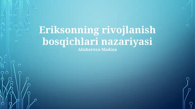 Eriksonning rivojlanish bosqichlari nazariyasi