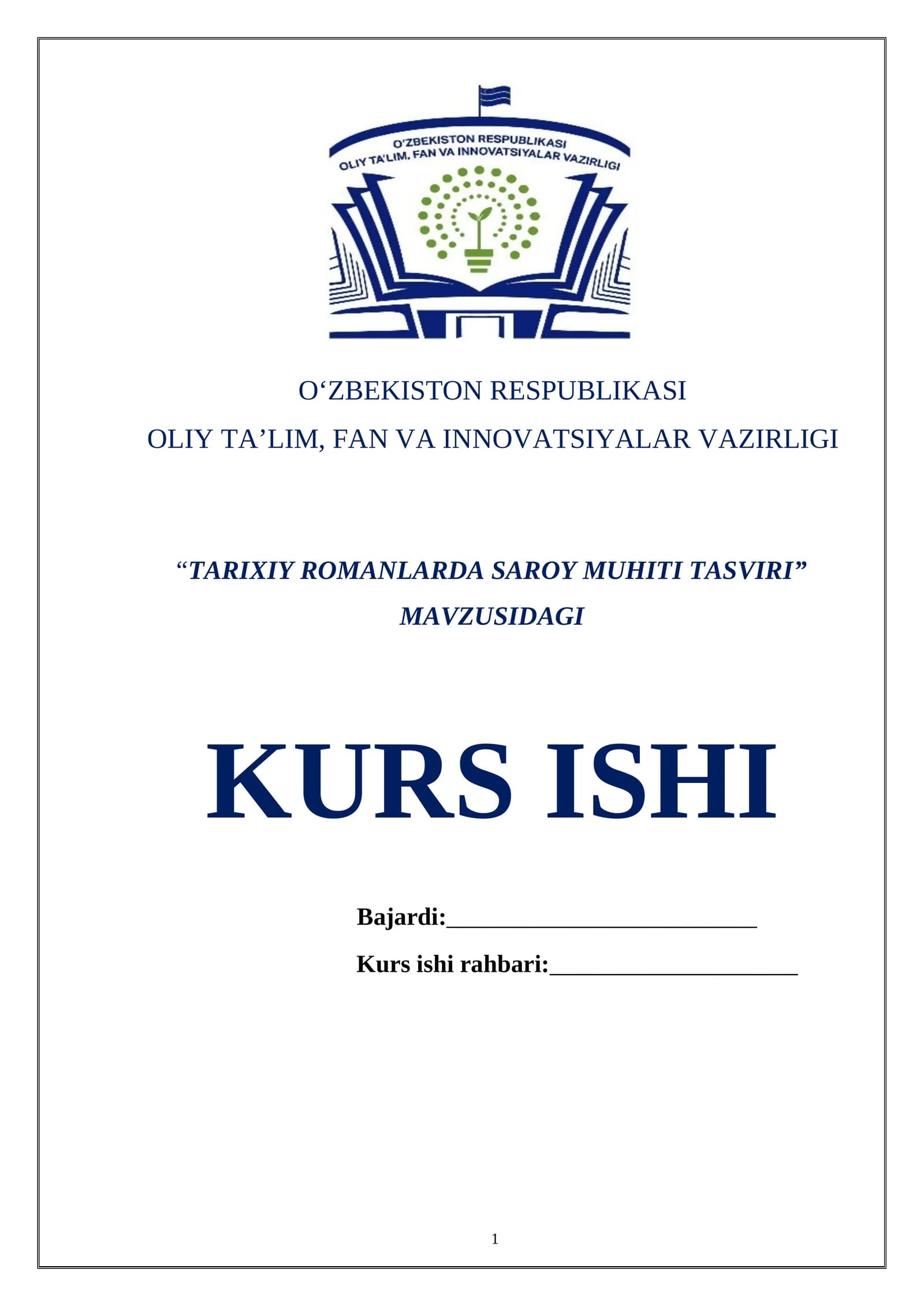 TARIXIY ROMANLARDA SAROY MUHITI TASVIRI