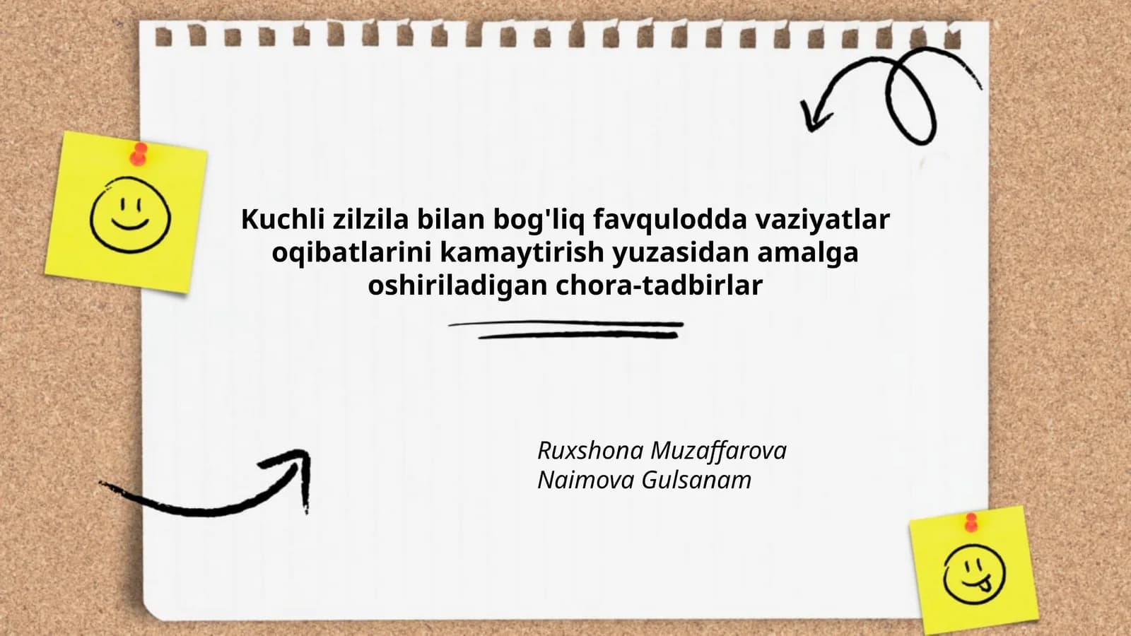 Kuchli zilzila bilan bog'liq favqulodda vaziyatlar oqibatlarini kamaytirish yuzasidan amalga oshiriladigan chora-tadbirlar