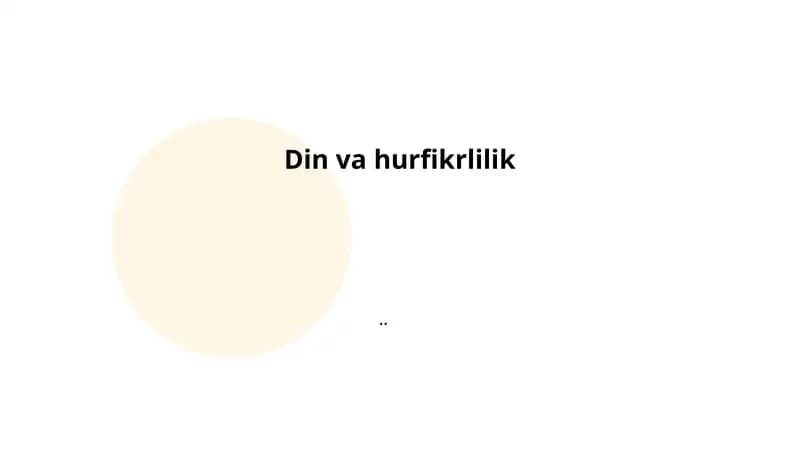 Din va hurfikrlilik: tushuncha va nazariy asoslar