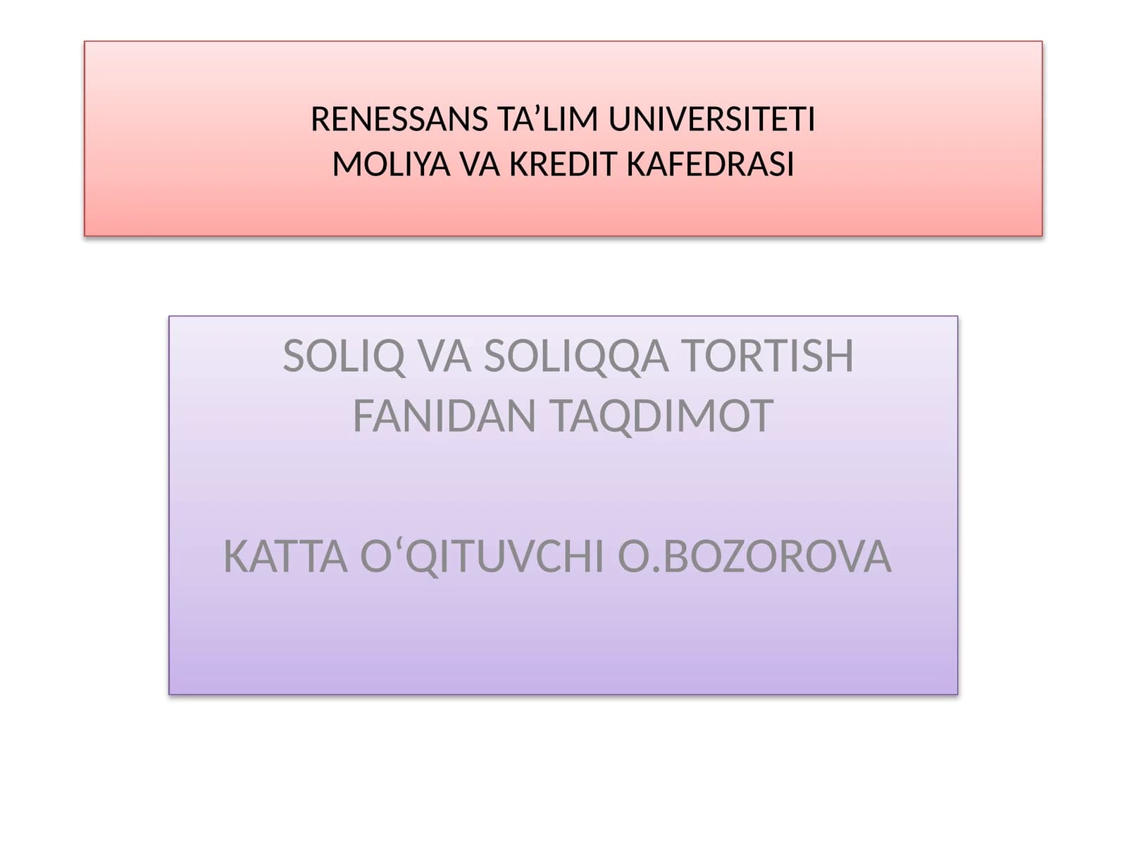 Soliqlarning iqtisodiy mohiyati va soliqqa tortish tamoyillari