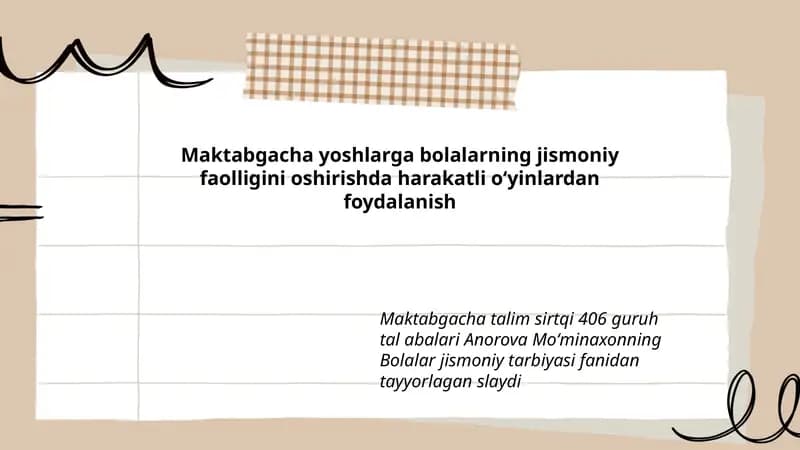 Bolalar jismoniy tarbiyasi