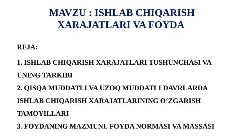 IJtimoiy ishlab chiqarish xarajatlari