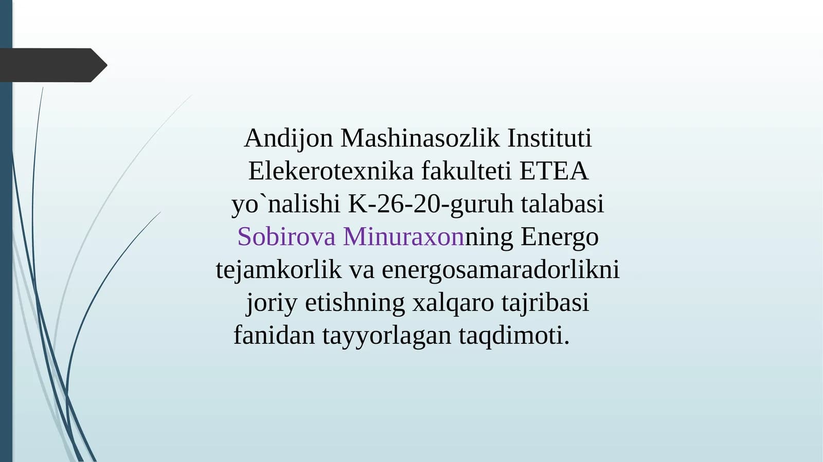 Bino va inshoatlarni energiya istemoli tejamkorligini oshirish