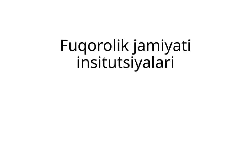 Fuqorolik institutlari