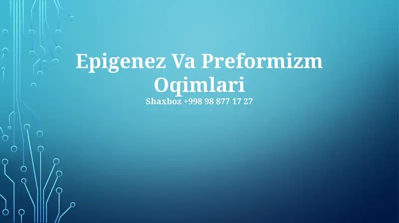 Epigenetika va Preformizm