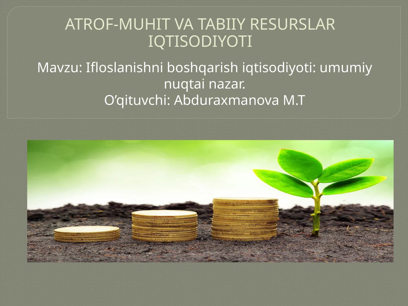 ATROF-MUHIT VA TABIIY RESURSLAR IQTISODIYOTI