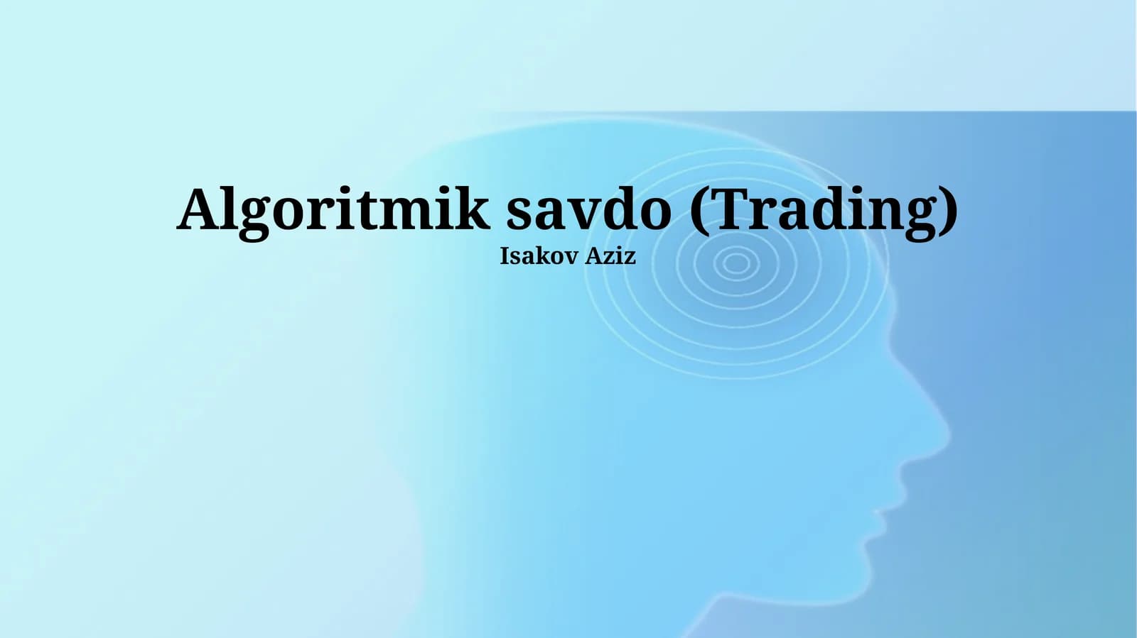 Algoritmik savdo (Trading)