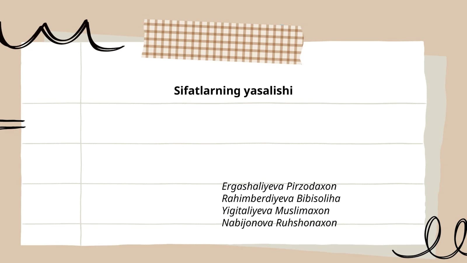 Sifatlarning yasalishi