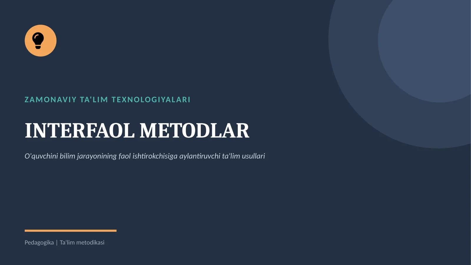 ZAMONAVIY TA'LIM TEXNOLOGIYALARI