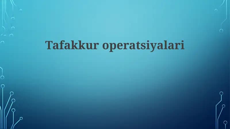 Tafakkuroperatsiyalari