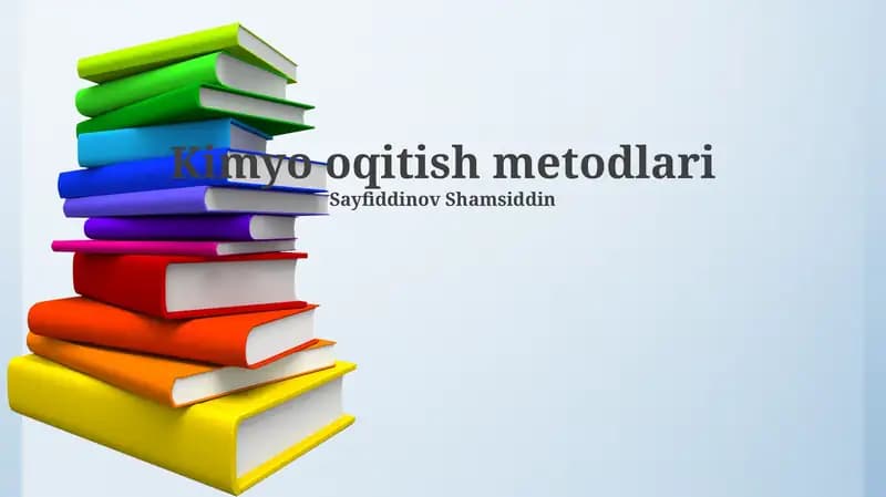 Kimyo oqitish metodlari
