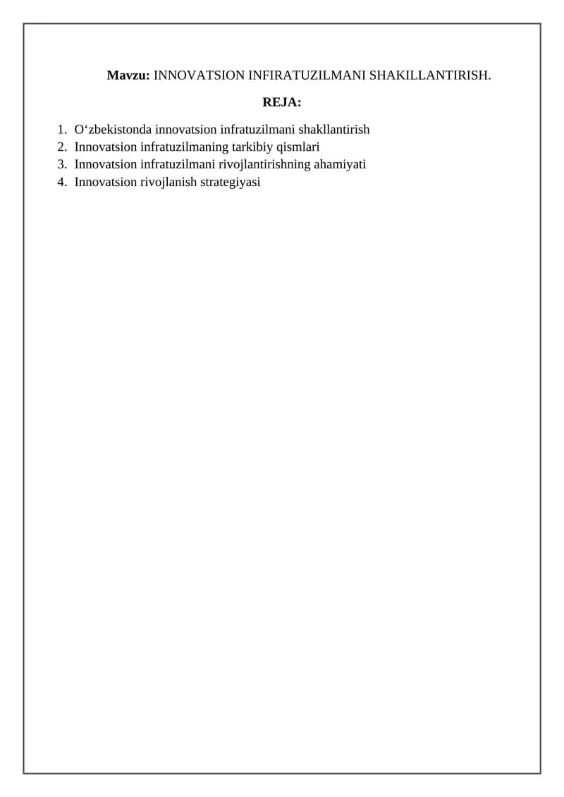 Innovatsion infratuzilma