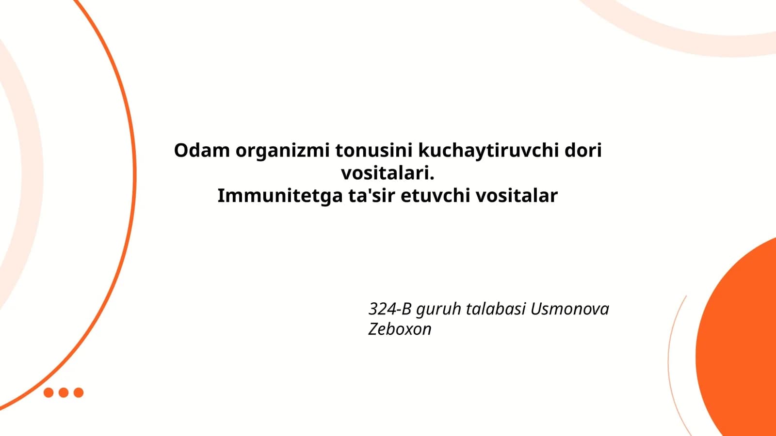 Odam organizmi tonusini kuchaytiruvchi dori vositalari
