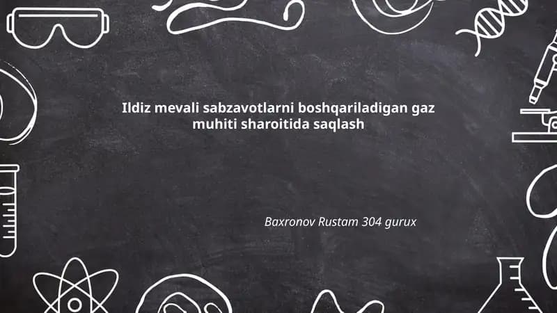 Ildiz mevali sabzavotlarni boshqariladigan gaz muhiti sharoitida saqlash