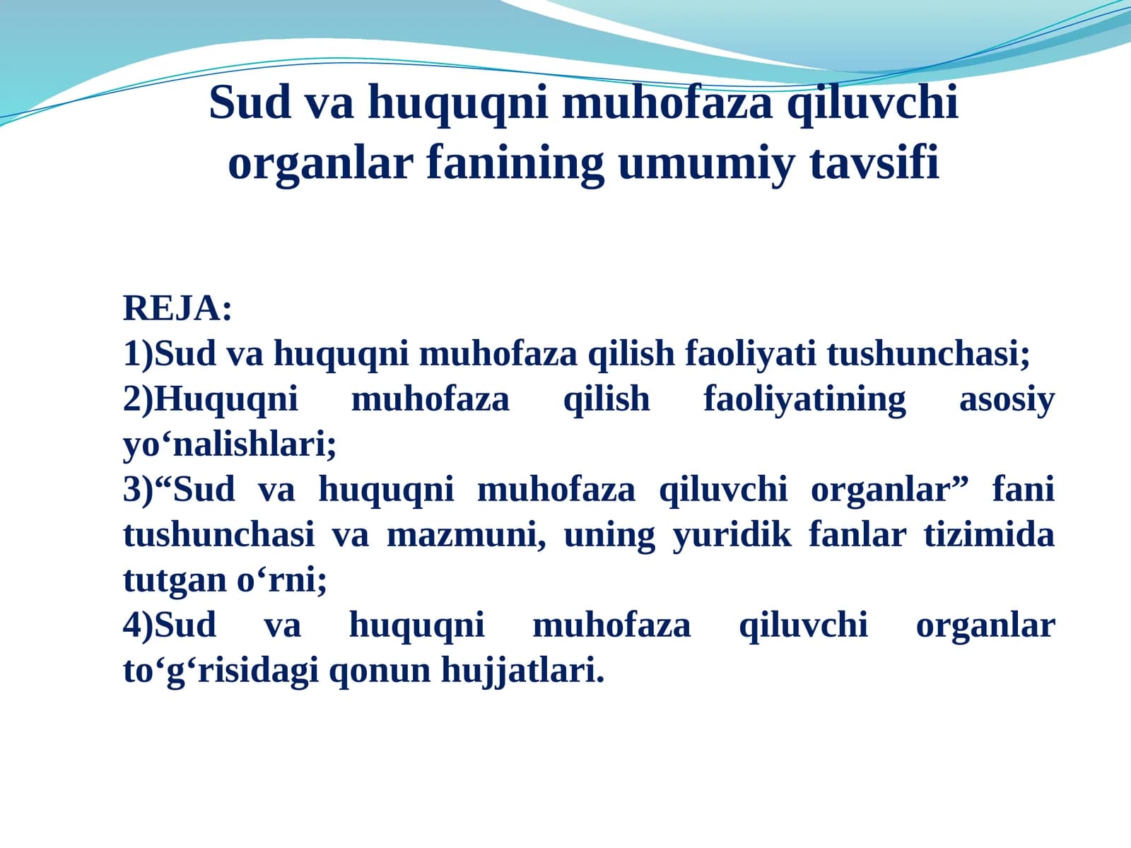Sud va huquqni muhofaza qilivchi organlar