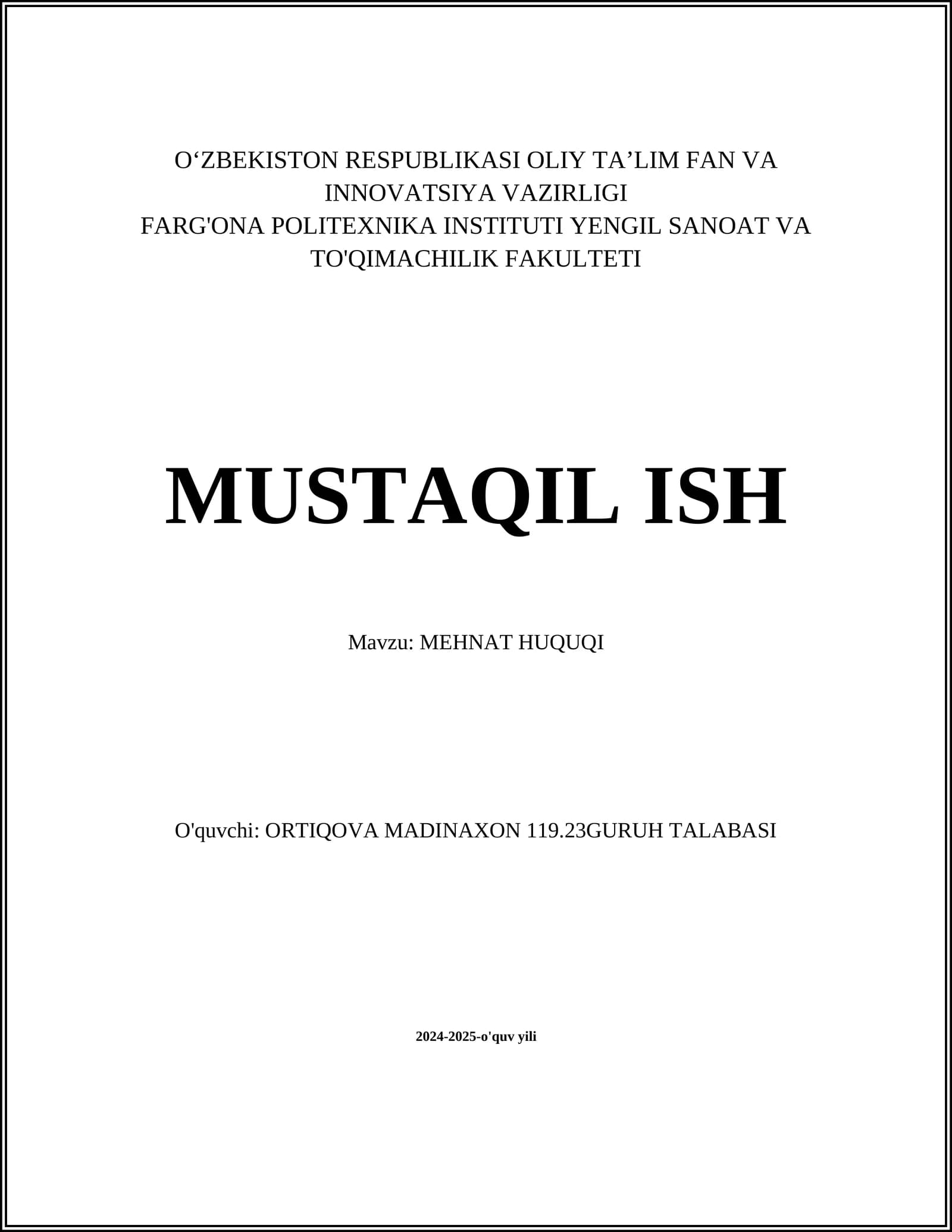 MEHNAT HUQUQI