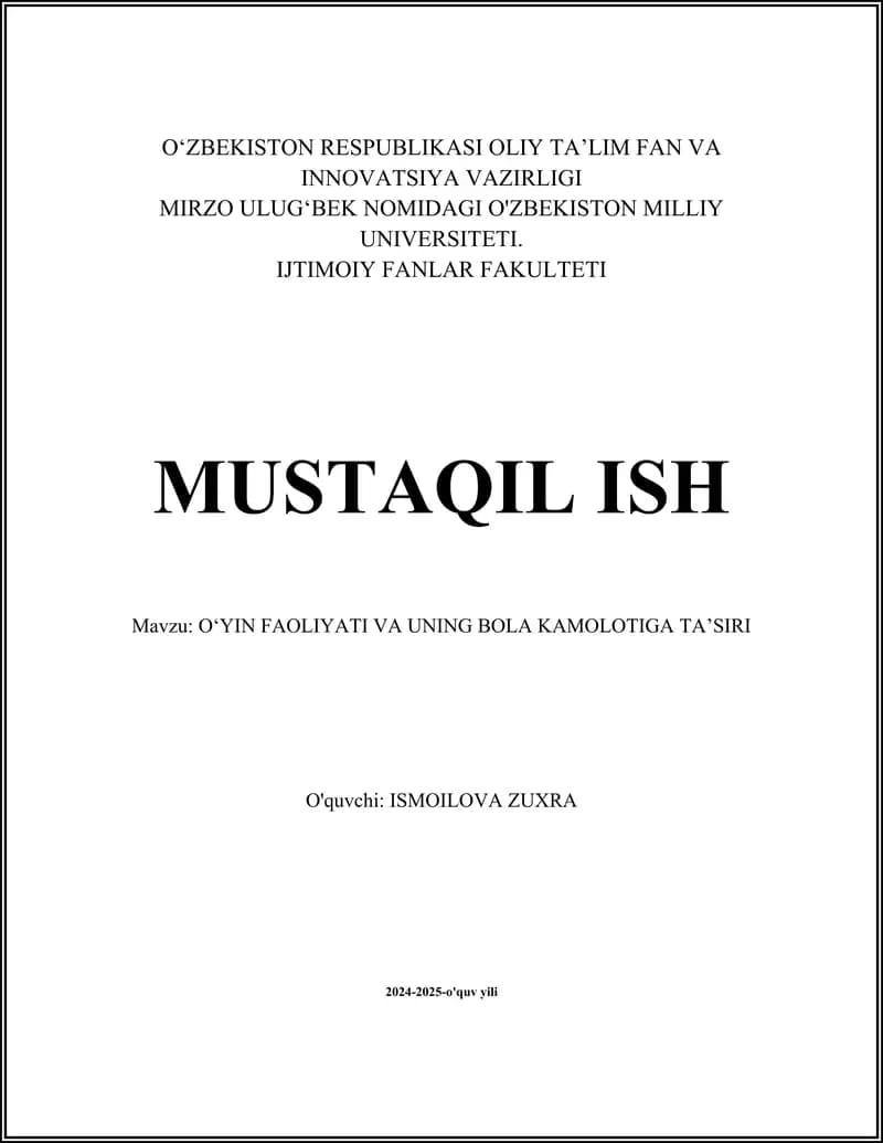 O'YIN FAQAT YO'LDOSH TEXT