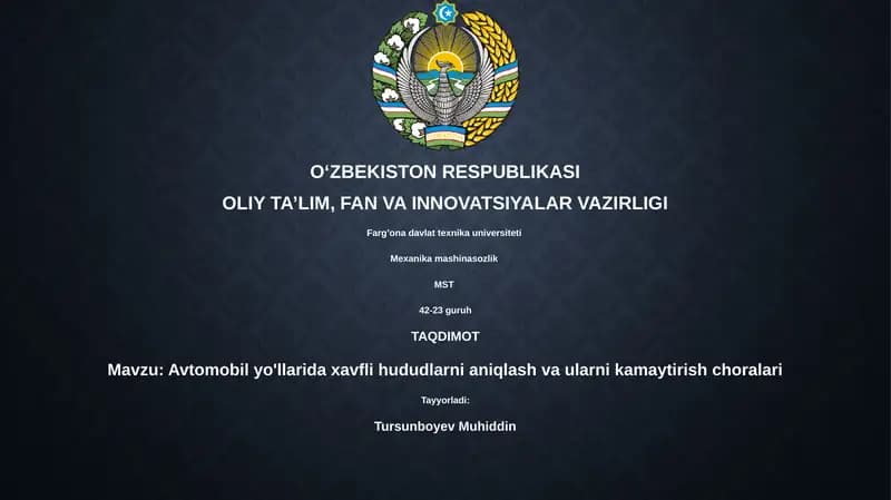 Xavfli hududlarni aniqlash va ularni kamaytirish choralari