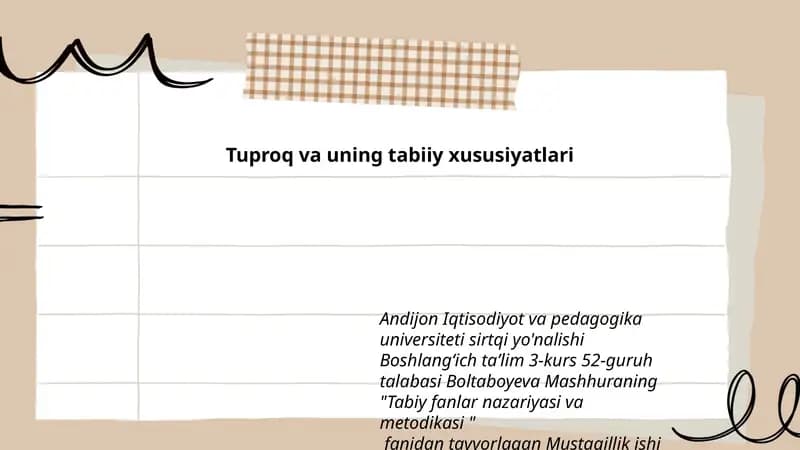 Tabiy fanlar nazariyasi va metodikasi