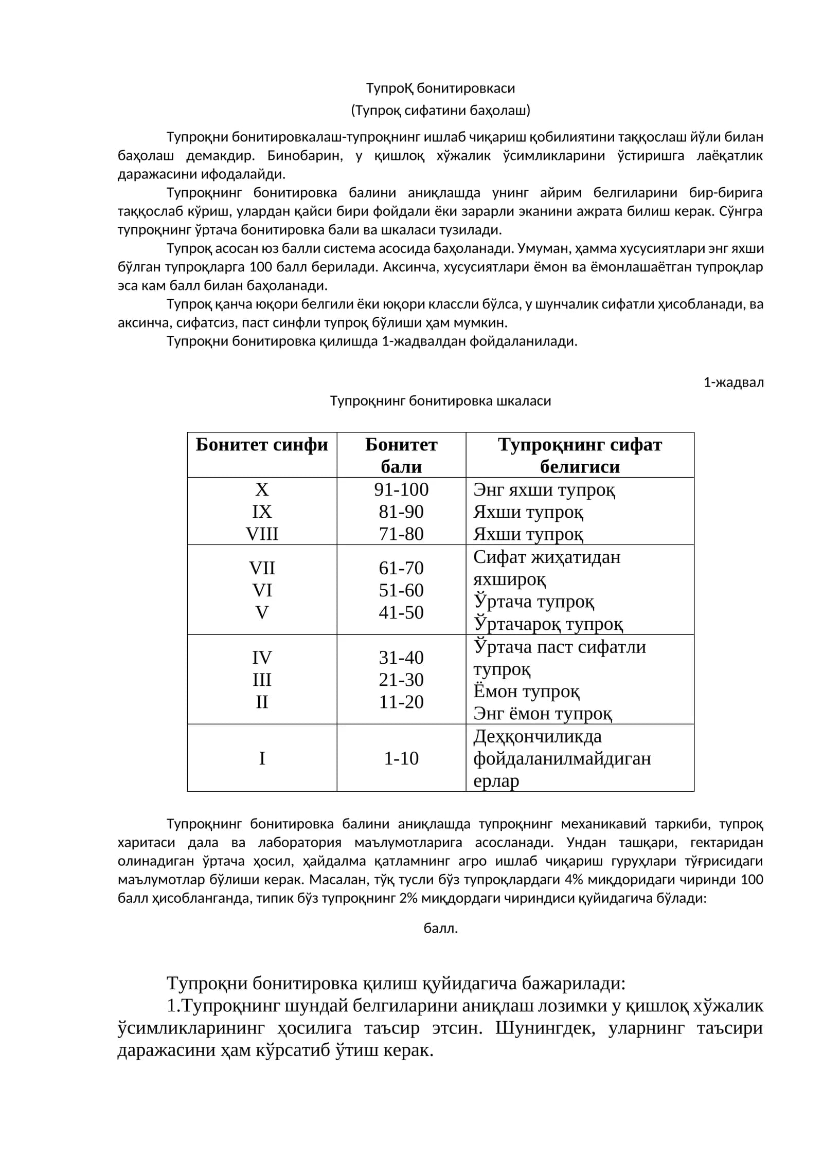 ТупроҚ бонитировкаси