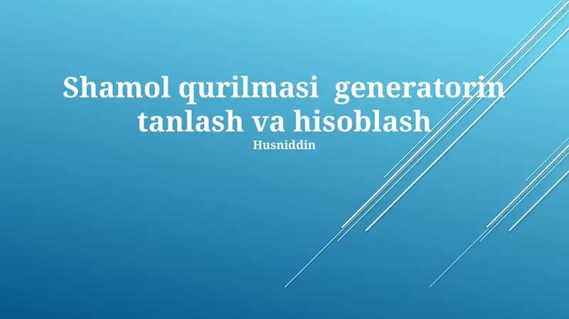 Shamol Qurilmasi Generatori