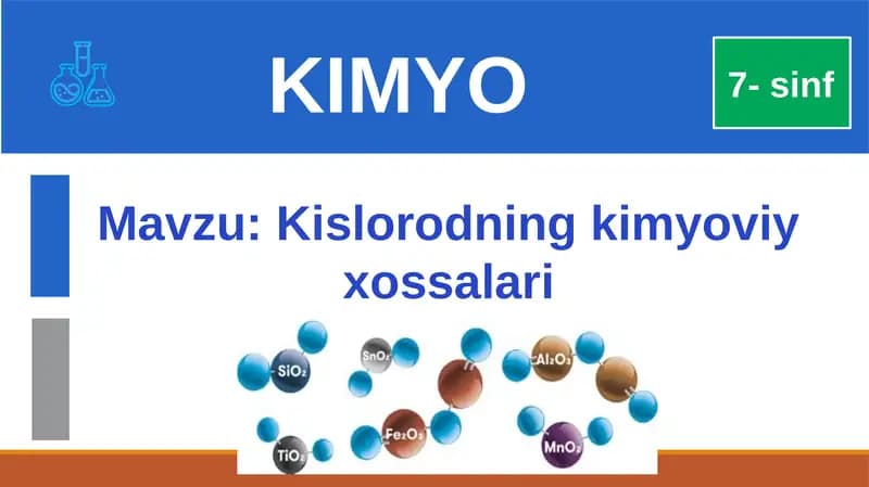Kislorodning kimyoviy xossalari