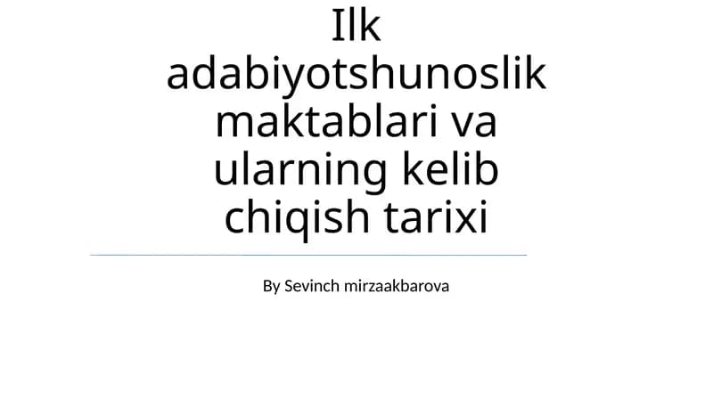 Erta O'rta Osiyo adabiyoti