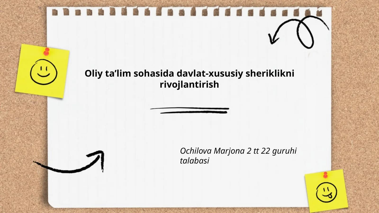 Oliy ta’lim sohasida davlat-xususiy sheriklikni rivojlantirish