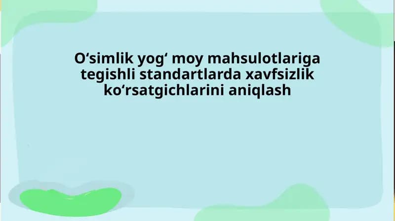 Oʻsimlik yogʻ moy mahsulotlari