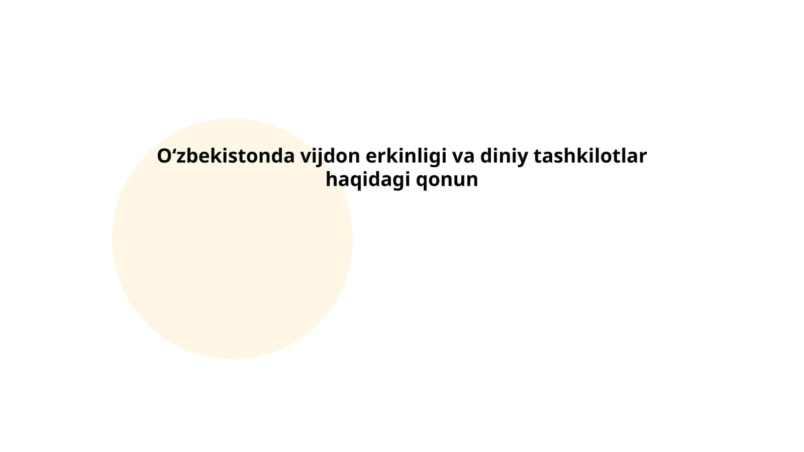 O‘zbekistonda vijdon erkinligi va diniy tashkilotlar haqidagi qonun
