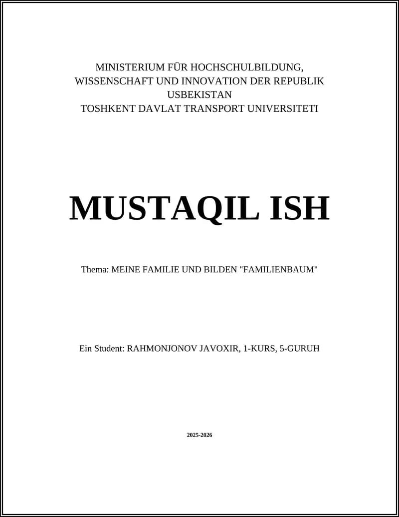 "MEINE FAMILIE UND BILDEN "FAMILIENBAUM"