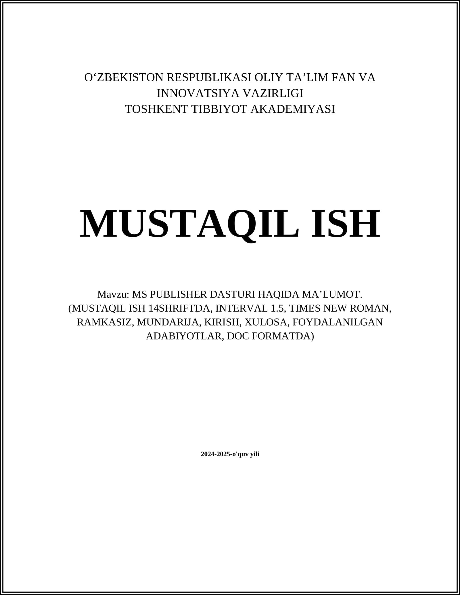 MS Publisher dasturi haqida maʼlumot