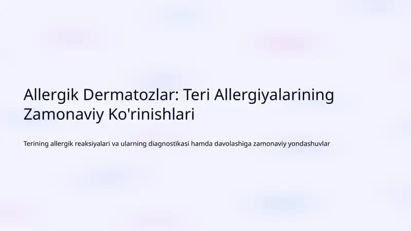 Allergik Dermatozlar