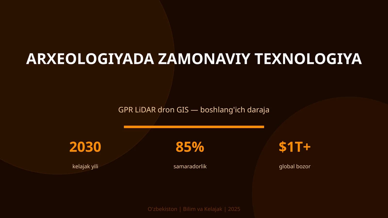 ARXEOLOGIYADA ZAMONAVIY TEXNOLOGIYA