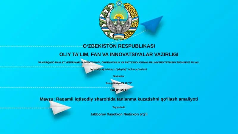 Raqamli iqtisodiy sharoitida tanlanma kuzatishni qoʻllash amaliyoti