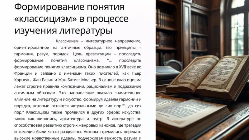 Формирование понятия «классицизм» в процессе изучения литературы