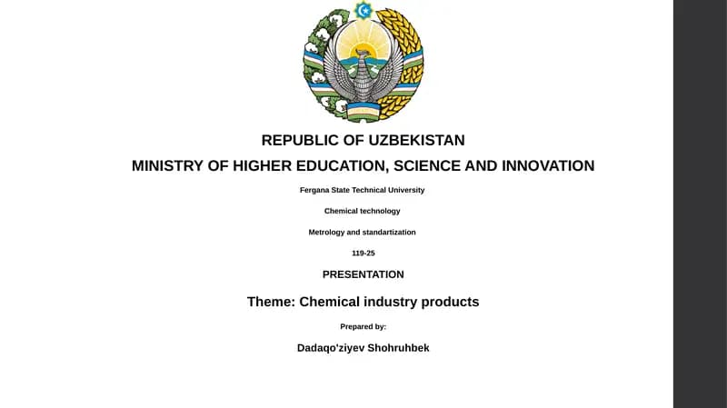 Chemical industry products