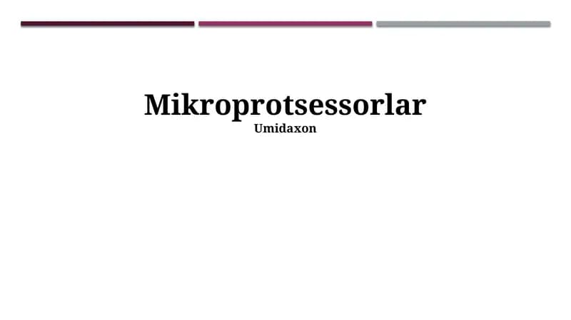 Mikroprotsessorlar