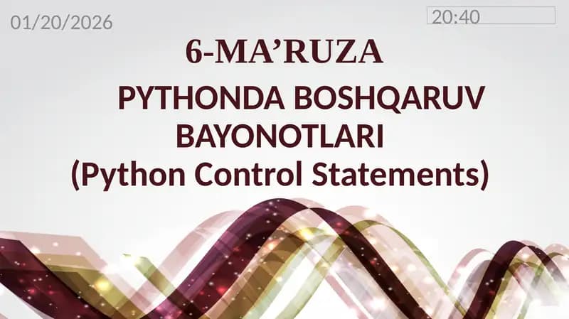 PYTHONDA BOSHQARUV BAYONOTLARI