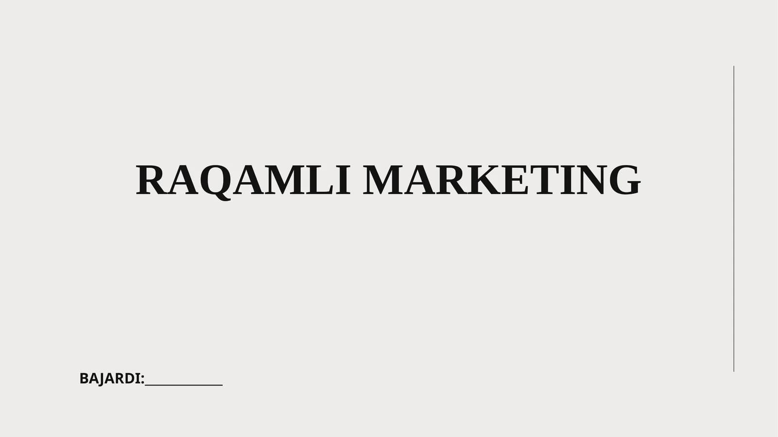 RAQAMLI MARKETING
