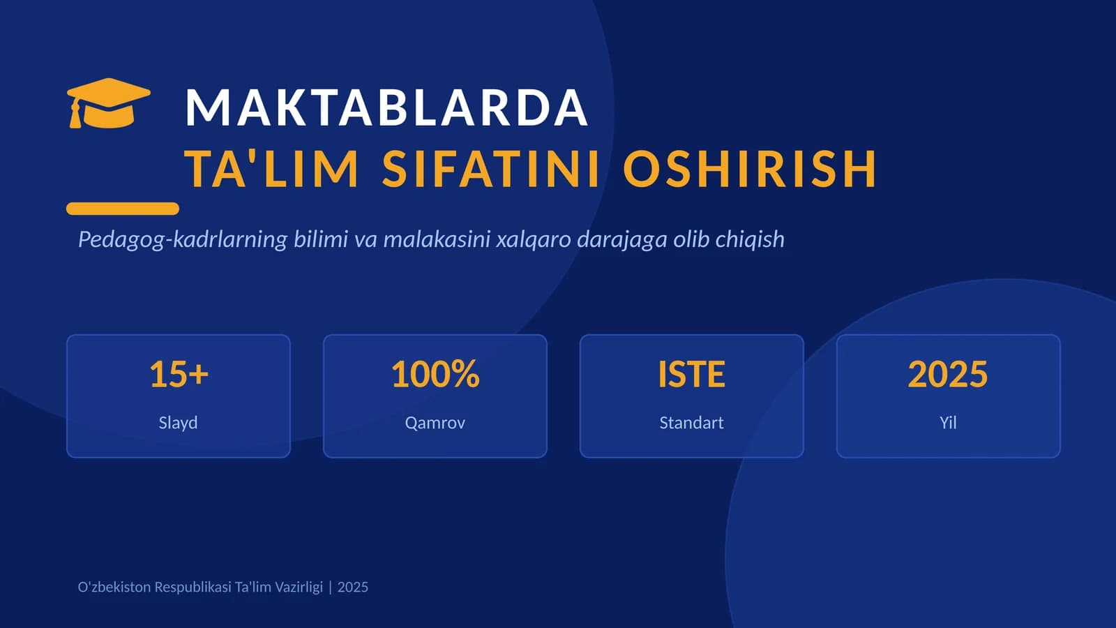 MAKTABLARDA TA'LIM SIFATINI OSHIRISH