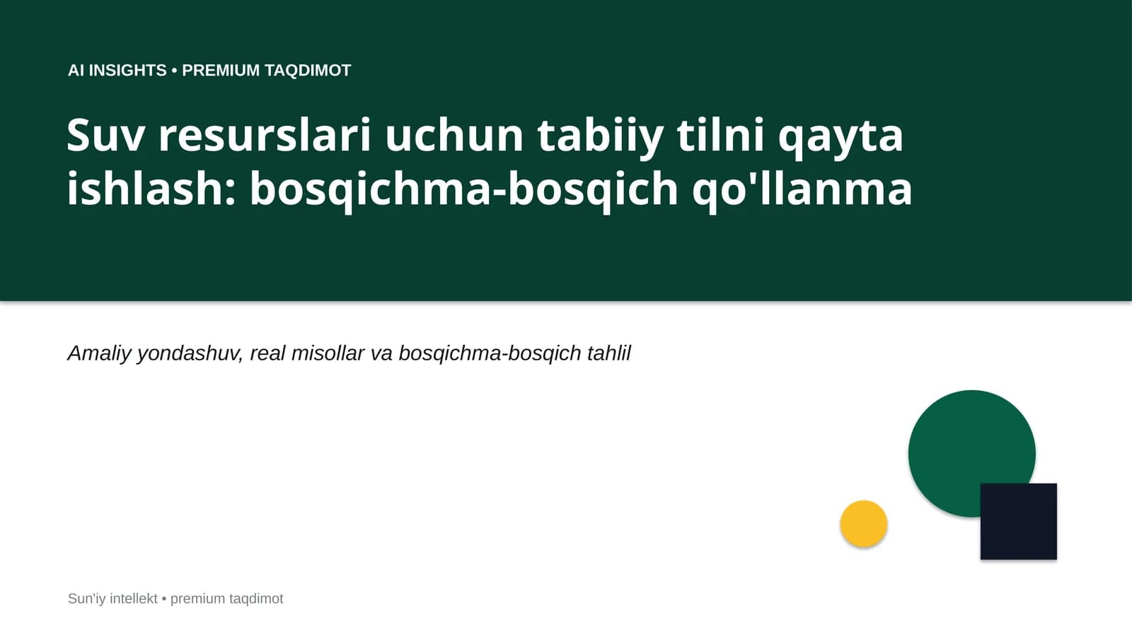 AI INSIGHTS • PREMIUM TAQDIMOT