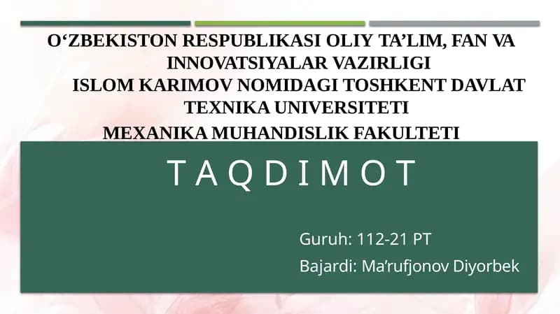 Ta'lim texnologiyalariga qo'yiladigan asosiy talablar