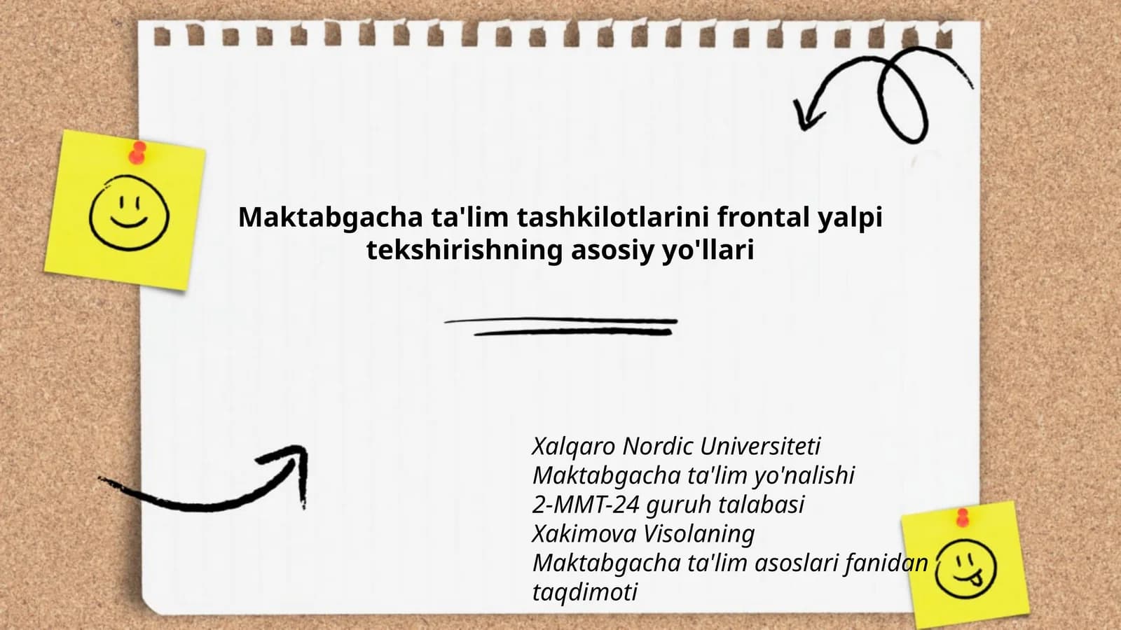 Maktabgacha ta'lim tashkilotlarini frontal yalpi tekshirishning asosiy yo'llari