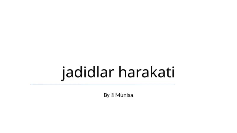jadidlar harakati